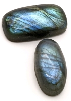 2 Lovely LABRADORITE Polished Stone Cabochons