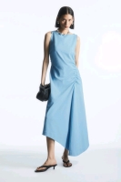 NEW SM COS Asymmmetric Gathered Midi Dress EU 6 CAN With Tags Stock photo used