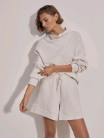 New VARLEY Alder High Rise Shorts (Size Medium, Color: Ivory Marl)