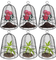 NEW 6 Pack Garden Chicken Wire Cloche,19" x 14" Large Plant Protector Cover for Keeping Squirrels,Rabbits,Bunny Chickens Bird Small Animals Out Garden Decoration Wire Plants Dome Metal Cloches-Black