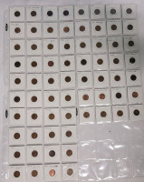 1954 & 1955 USA Lincoln Wheat Penny Lot . 68 Pennies in 2×2 Coin Holders