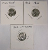 1961 D & 1963 United States of America Silver Dimes . Proof & Uncirculated written on 2×2