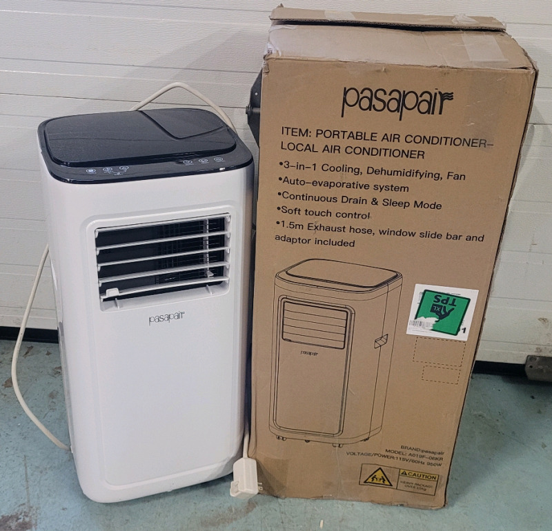 New - Pasapair 10000 BTU 3-in-1 Portable Air Conditioner/Air Cooler . Tested Working