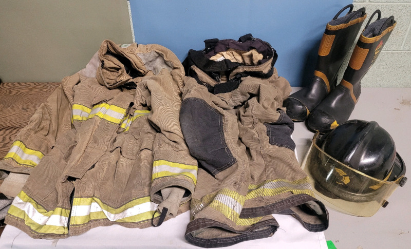 Globe Firefighting Jacket & Pants , Viking Firefighter Boots & Bullard Firefighter Helmet