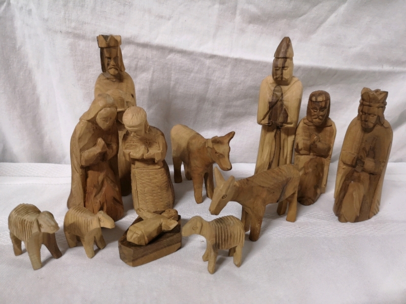 Vintage Wooden Nativity Figures