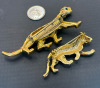 Two Rhinestone Wild Cat Brooches Rhinestones - 3