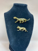 Two Rhinestone Wild Cat Brooches Rhinestones - 5