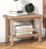 New - Costway 21" Teak Wood Shower Bench 2-Tier Waterproof Bath Spa Stool w/Storage Shelf - 2