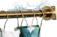 New - Artiwell Heavy Duty Shower Rod, Adjustable Shower Curtain Rod . 47"-84" long