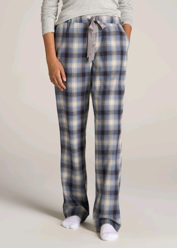 NEW Womens Open Bottom Flannel PJ Pants Size S Extra Tall Retail $54,00