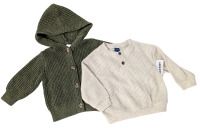 New OLD NAVY Baby Knit Hooded Sweater & Waffle Weave Long-Sleeved Top (Size 6-12 Months / 27-29" / 17-22lbs)