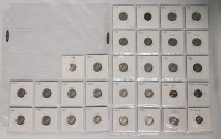 1966 - 1969 USA Dime Lot . 30 Dimes in 2×2 Coin Holders