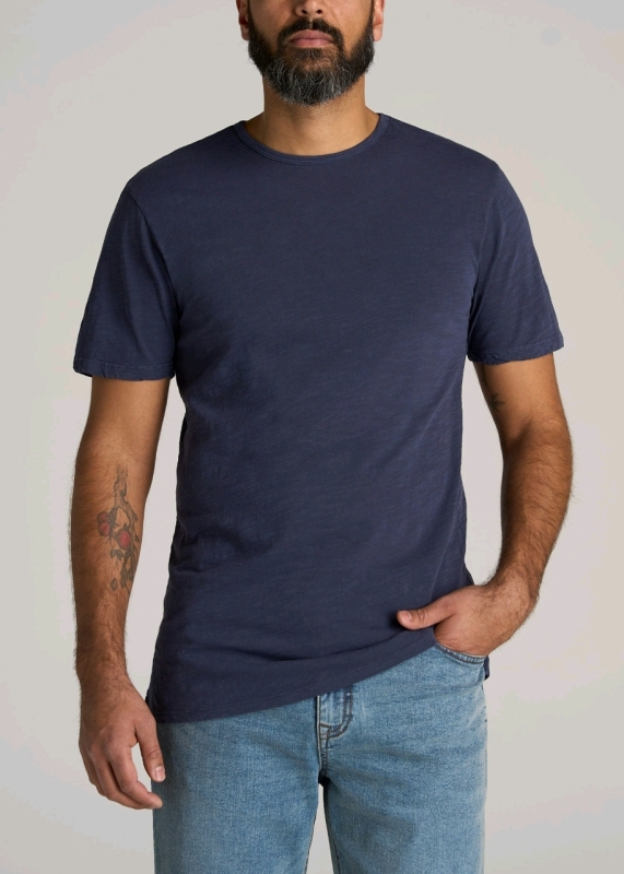 NEW Tall American Regular Fit Slub Tee in Navy Size L Tall Stock photos used