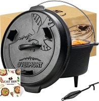 New - Overmont 9qt Camp Dutch Oven with Lid & Cook Book