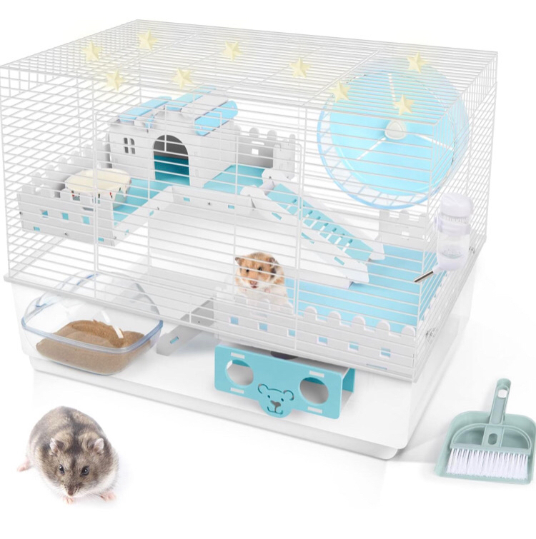 New vBUCATSTATE Hamster Cages and Habitats Small Animal Cage with Accessories Rat Cage Mouse Cage Basic Cage