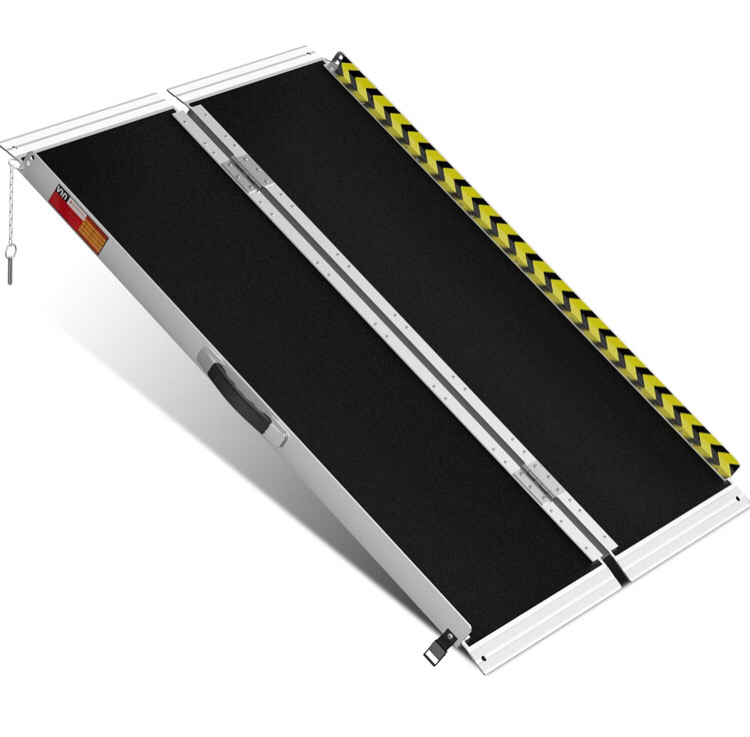 New VNN Portable Wheelchair Ramp 4FT, Non-Slip Aluminum Folding Handicap Ramp