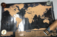 Scratch Off Travel Map World & United States National Parks 2 in 1 36&rdquo;x24&rdquo;