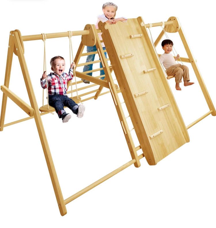 Luxdsgn Climbing Toys for Toddlers 10-in-1 Indoor Playground Montessori Jungle Gym Wooden Climber