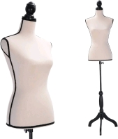 New - Female Mannequin Torso Clothing Display w/Black Tripod Stand