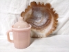 Caramel Slag Glass Bowl + Measuring Cup