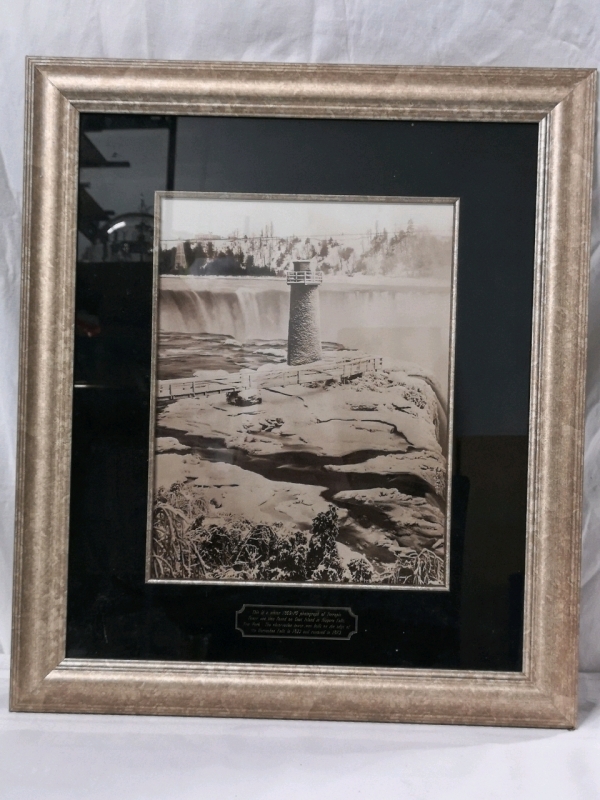 Vintage Framed 1869-70 Photograph of Terrapin Tower on Goat Island in Niagara Falls New York