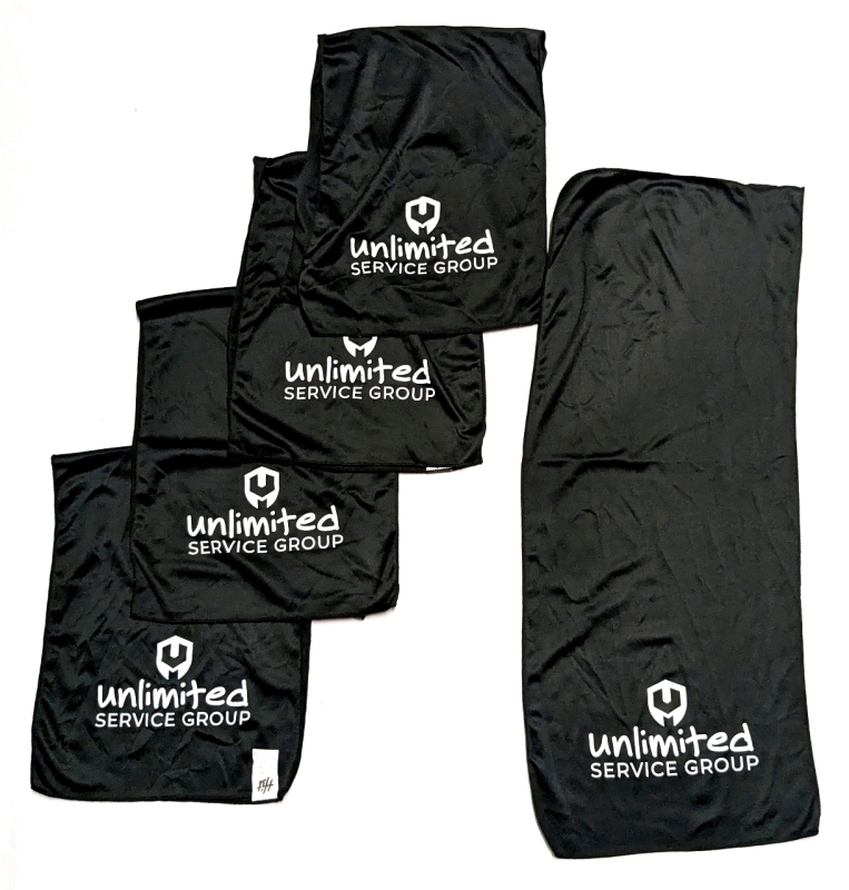5 New Cooling Towels Branded with United Service Group 11.5" x 29" ea