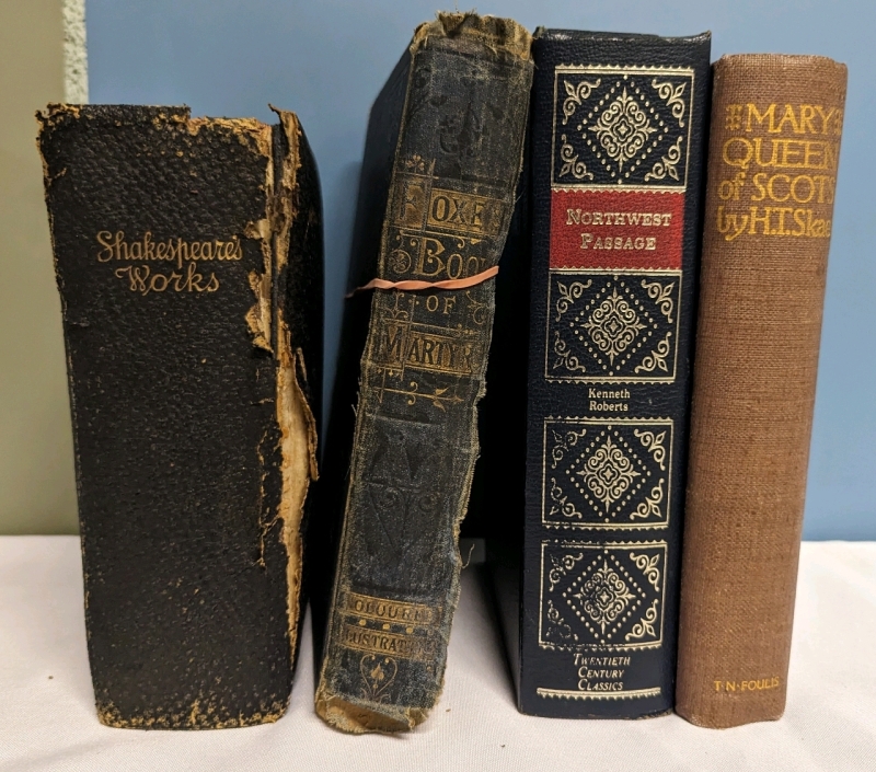 4 Hardcover books Antique to Newer.