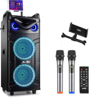 Moukey Karaoke Machine with 2 UHF Wireless Microphones