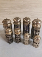 Vintage silver plate salt and pepper lot