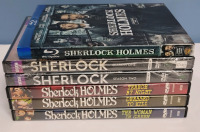 Sherlock Holmes Blu-Ray & DVD Lot . Sherlock Season 1 & 2 and 4 Movies