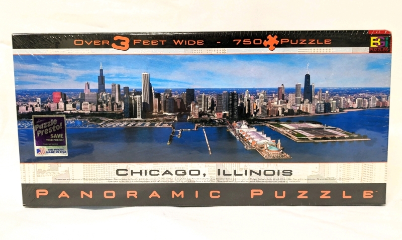 New Buffalo Games CHICAGO, ILLINOIS Panoramic Puzzle 750 Pieces (Over 3ft Wide!)