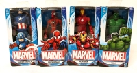 4 New 6" Tall MARVEL Superhero Action Figures : Captain America, Spider-Man, Iron Man & Hulk