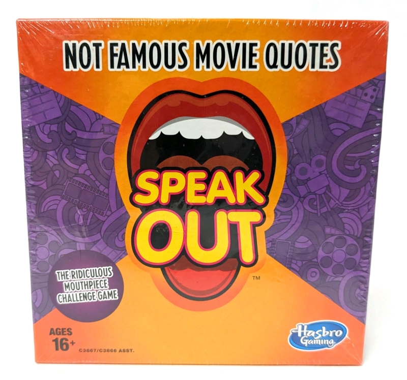 New SPEAK OUT: The Ridiculous Mouthpiece Challenge Game (Not Famous Movie Quotes) 5.5" x 5.5" x 1.75"