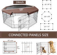 New Metal Pet Playpen with Cover Knit 24"x24"