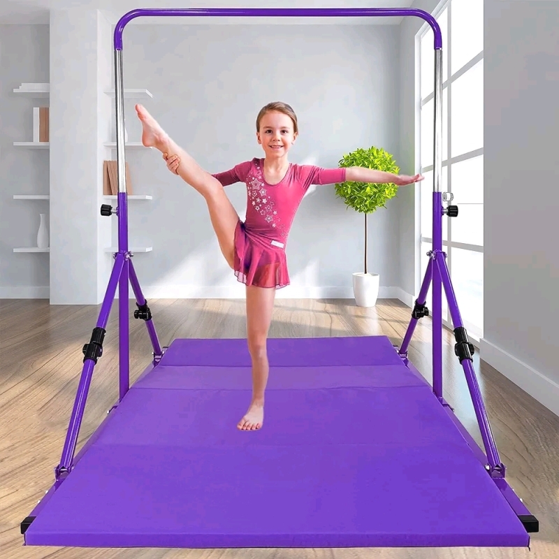 New Gymnastic Kip Bar for Kids Ages 3-12 - Adjustable Height from 33" to 49"