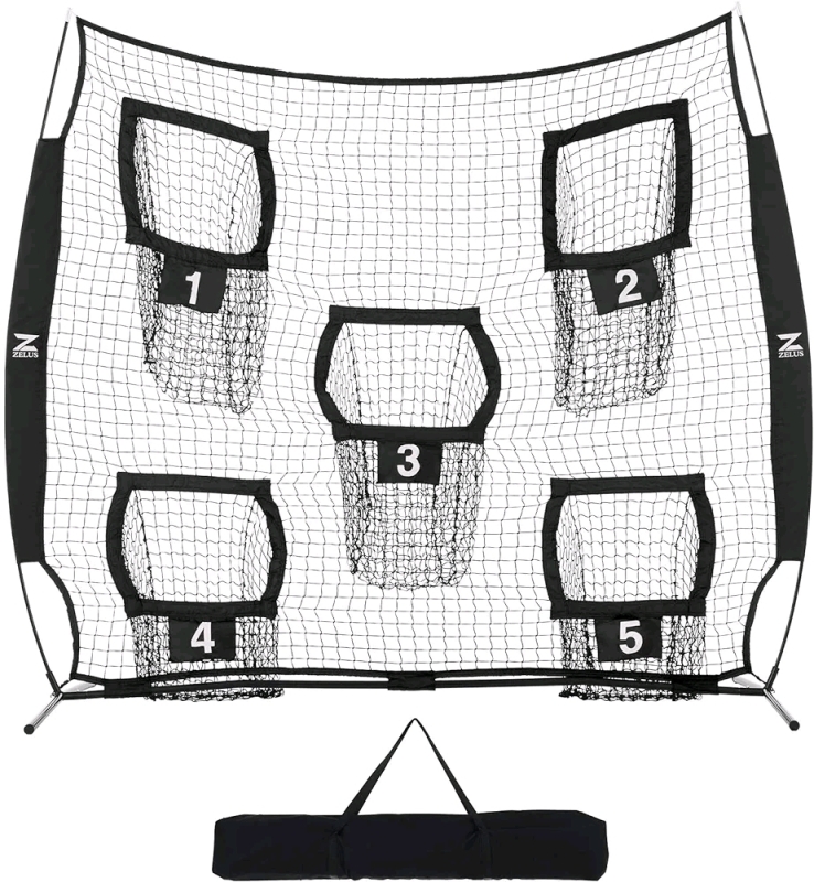 New - ZELUS 7 x 7ft Football Trainer Throwing Net with 5 Throwing Targets