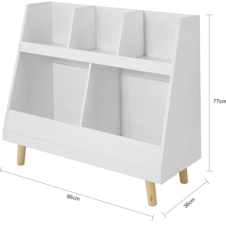 Haotian KMB19-W, Children Kids Bookcase with 5 Compartments