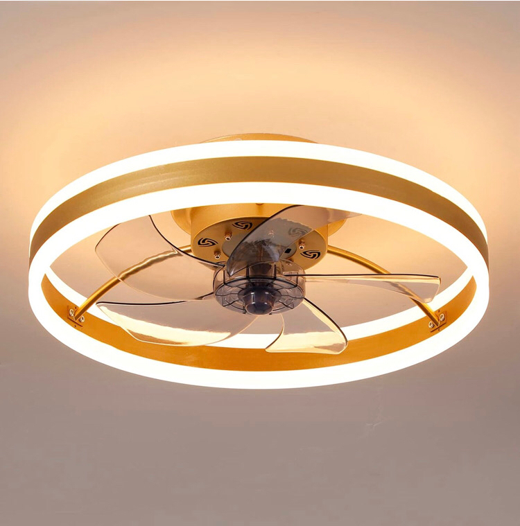 New Minney 19.7'' Ceiling Fan with Lights, LED 3 Color Dimmable Reversible 6 Wind speeds Timing