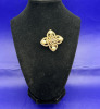 Exquisite Maltese Cross Style Crystal Pearl Brooch - 3