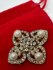 Exquisite Maltese Cross Style Crystal Pearl Brooch - 6