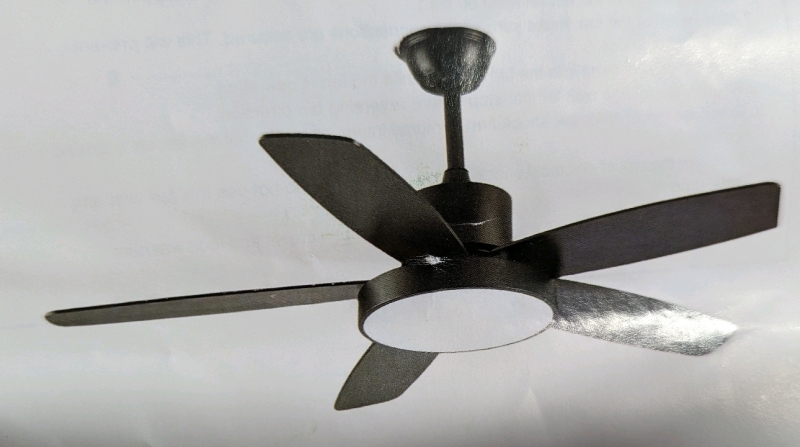 Odufo 52" Ceiling Fan with Wooden Blades.