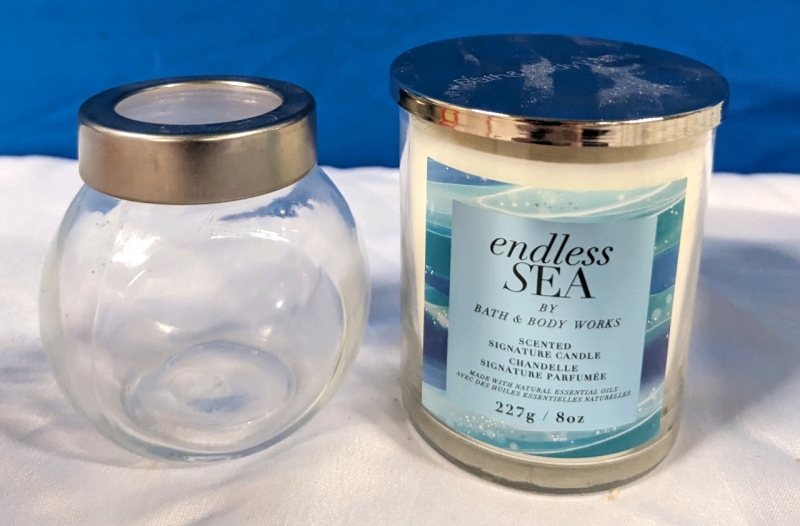 Bathroom Supplies Lot - Pump Bottles, Candle and Containers