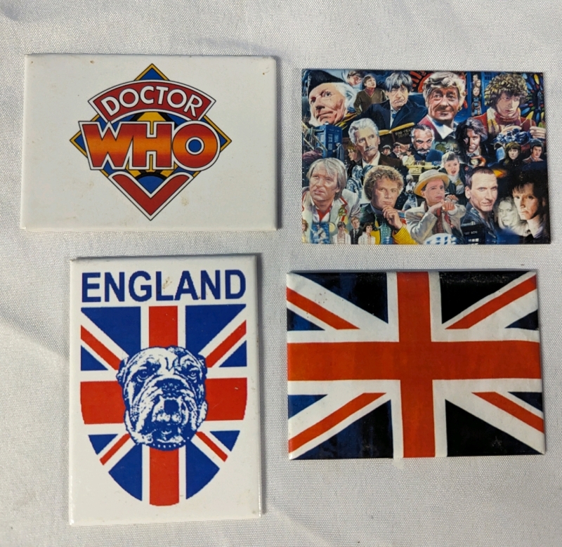 4 Dr .Who/ British Fridge Magnets - 2.5" by 3.5"