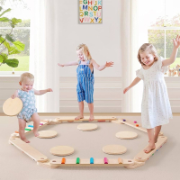Tiny Land Wooden Balance Beam, 6 PCS Toddler Balance Boards