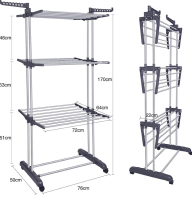New Bigzzia Clothes Drying Rack Folding Clothes Rail 4 Tier Clothes Horses Rack