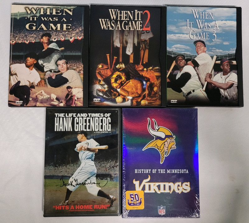Baseball & Football History DVD Lot . Five (5) DVDs