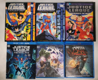 DC Comics Justice League Cartoon Blu-Ray & DVD Lot . Six (6) Discs