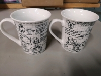 2 Disney Ceramic Mugs - Mickey Mouse and Donald Duck - 4.25" Tall