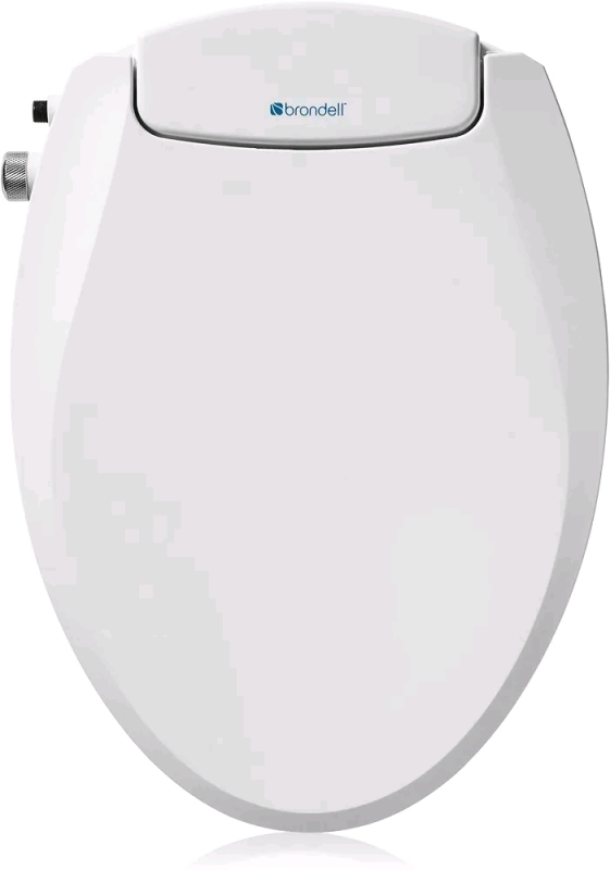 New Brondell Non-Electric Bidet Toilet Seat - Elongated White EcoSeat S101-EW