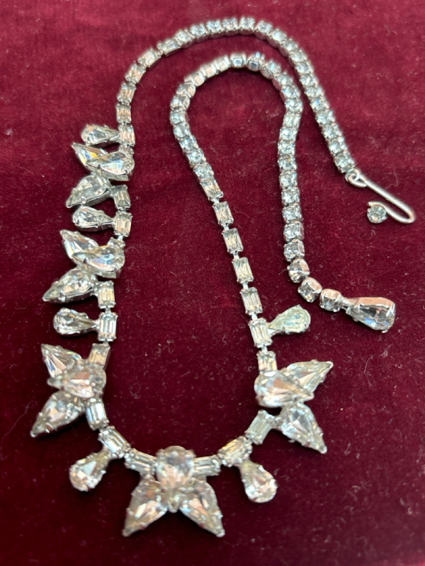 Vintage KRAMER Rhinestone Butterfly Necklace